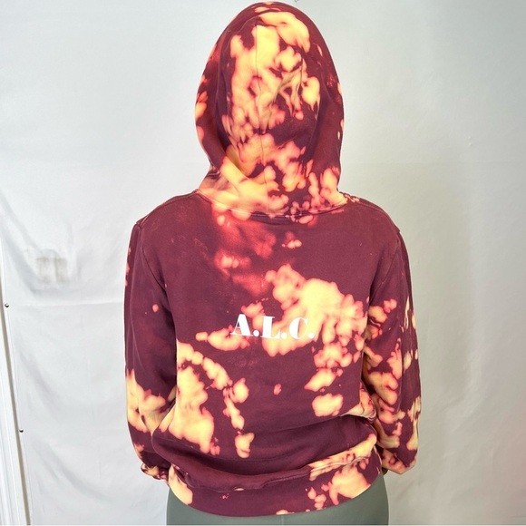 A.L.C tie dye burgundy hoodie L - Picture 2 of 10